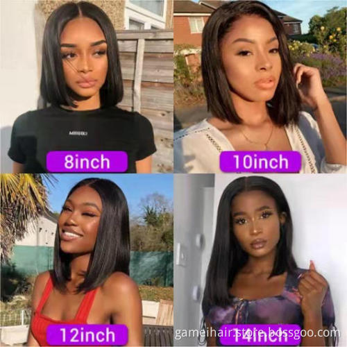 Brazilian Hair Wigs Straight Bob Lace front Human Hair Wigs With Baby Hair Short Cut Wigs For Black Women